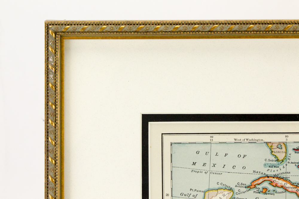 1872 Map of The West Indies and Central America After Adolph von Steinwehr