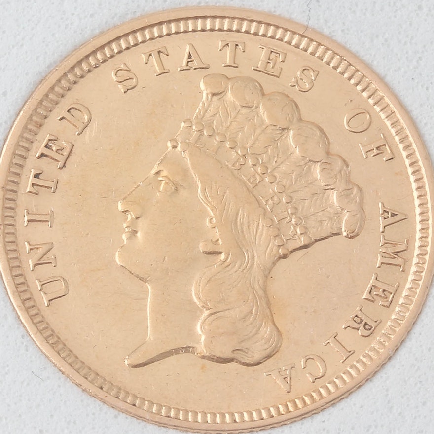 1854 Indian Head Princess $3 Gold Coin