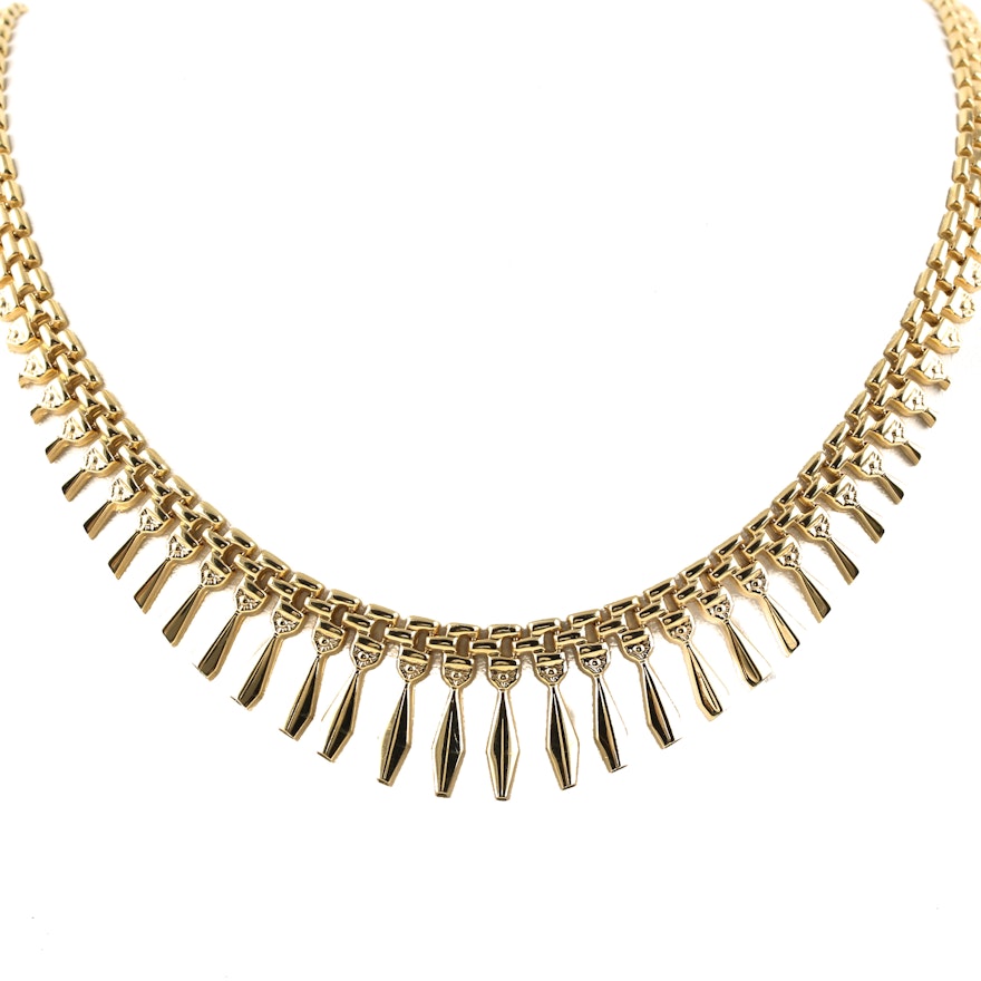 14K Yellow Gold Fancy Link Necklace