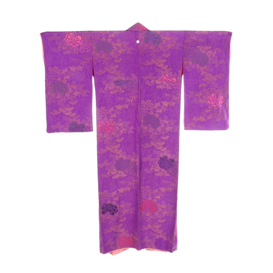 Circa 1930s Vintage Hand Sewn Silk Kimono