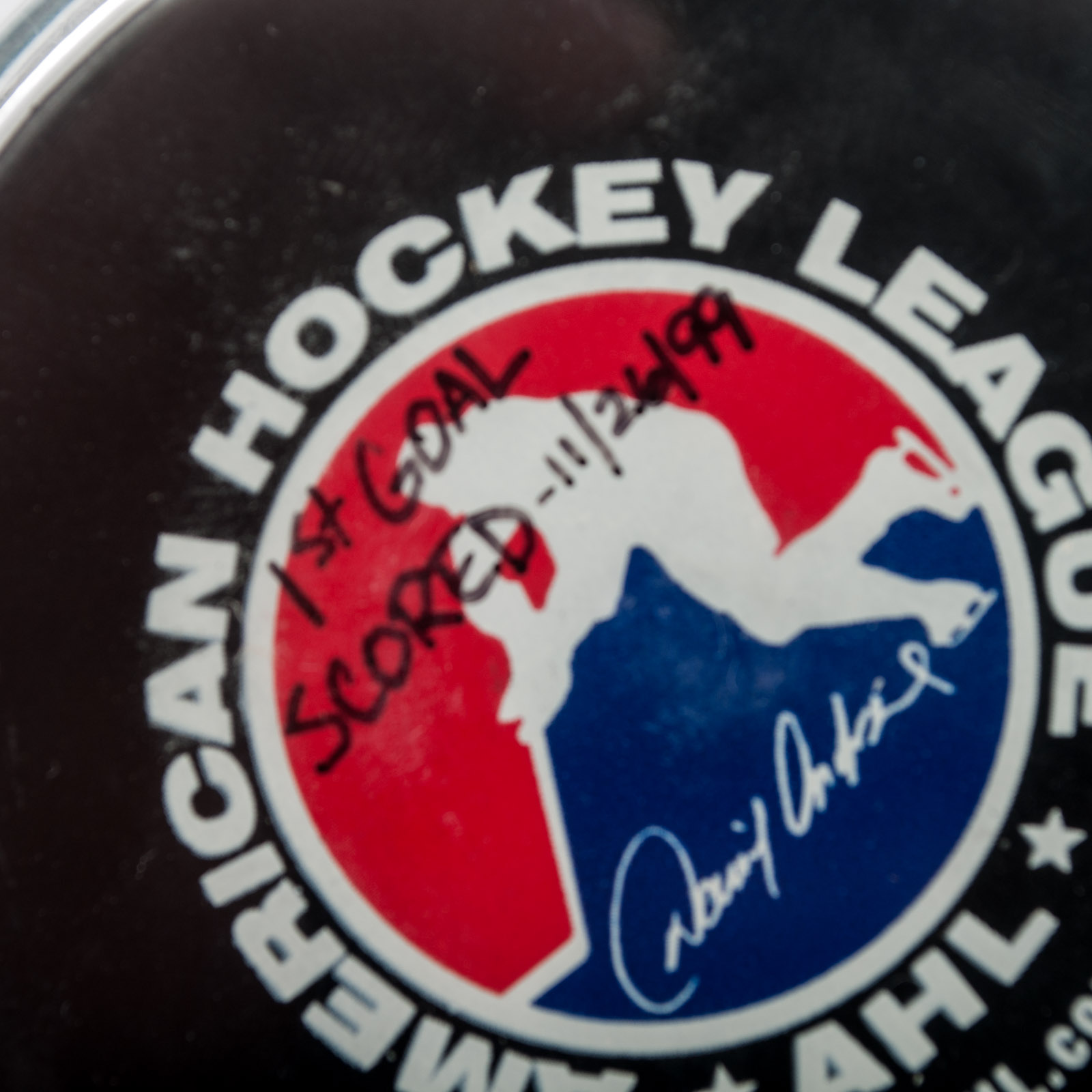 Dan Trebil Signed Mighty Ducks Jersey and Hockey Puck