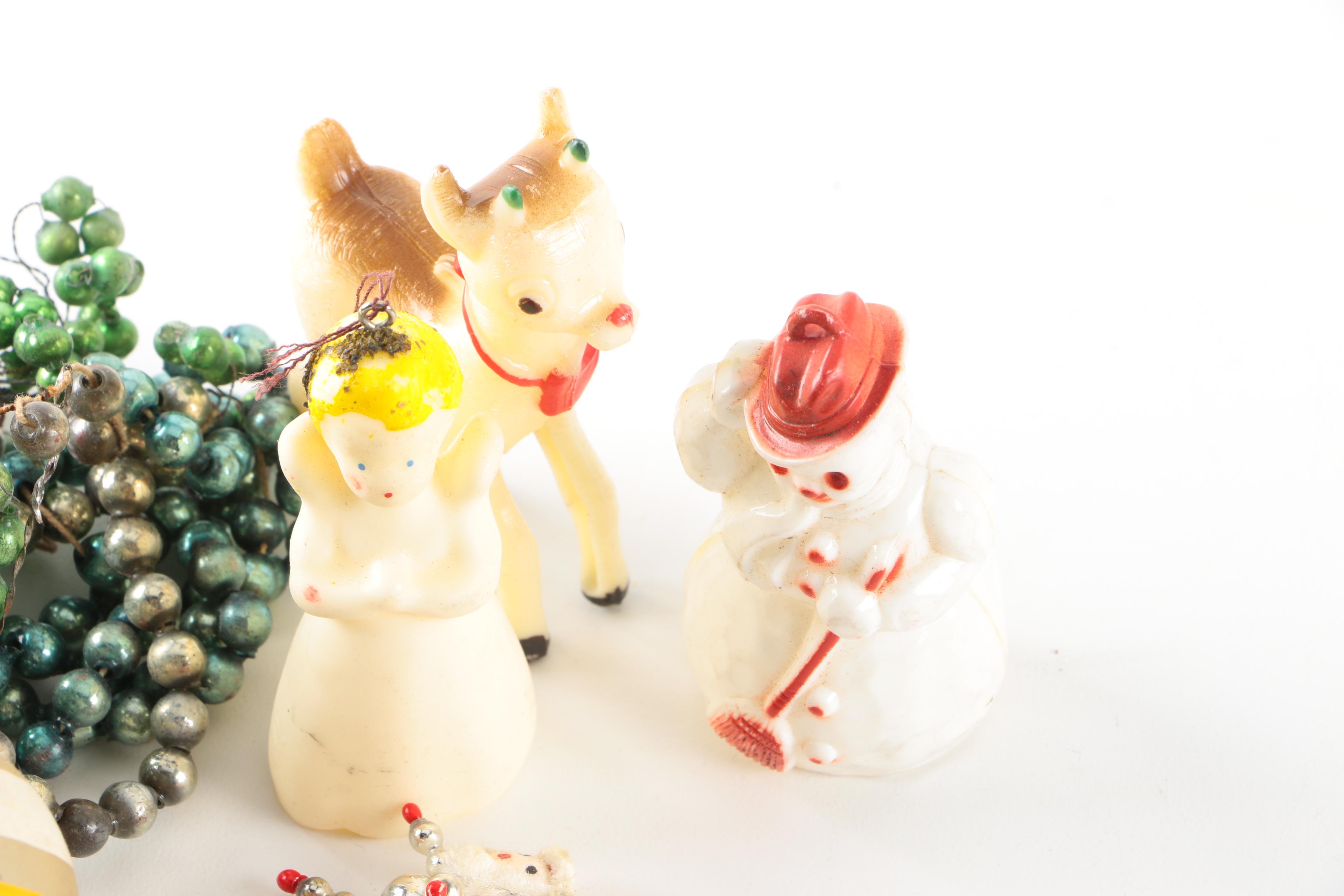 Vintage Mid Century Glass Christmas Ornaments and Decor