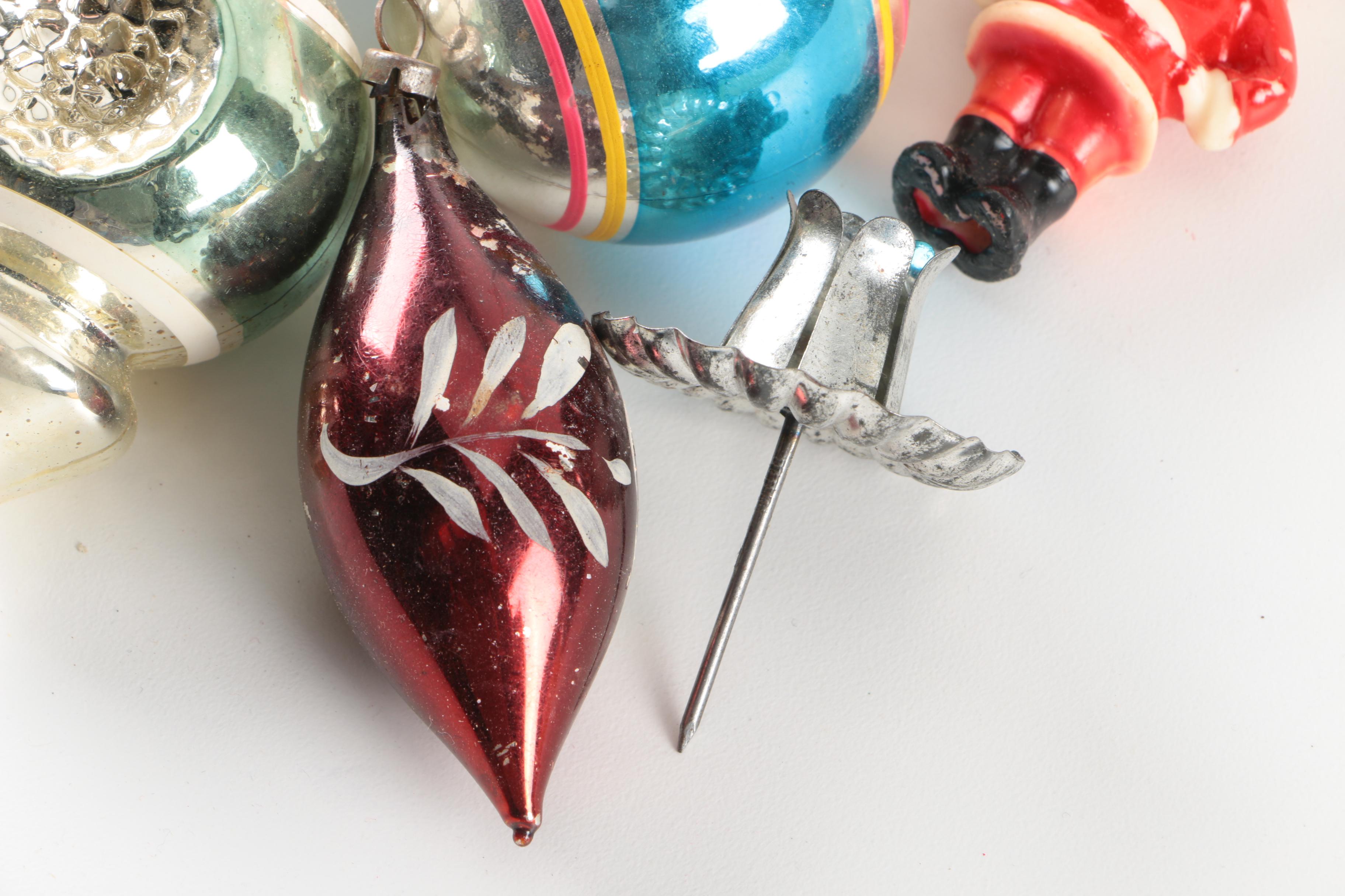 Vintage Mid Century Glass Christmas Ornaments and Decor