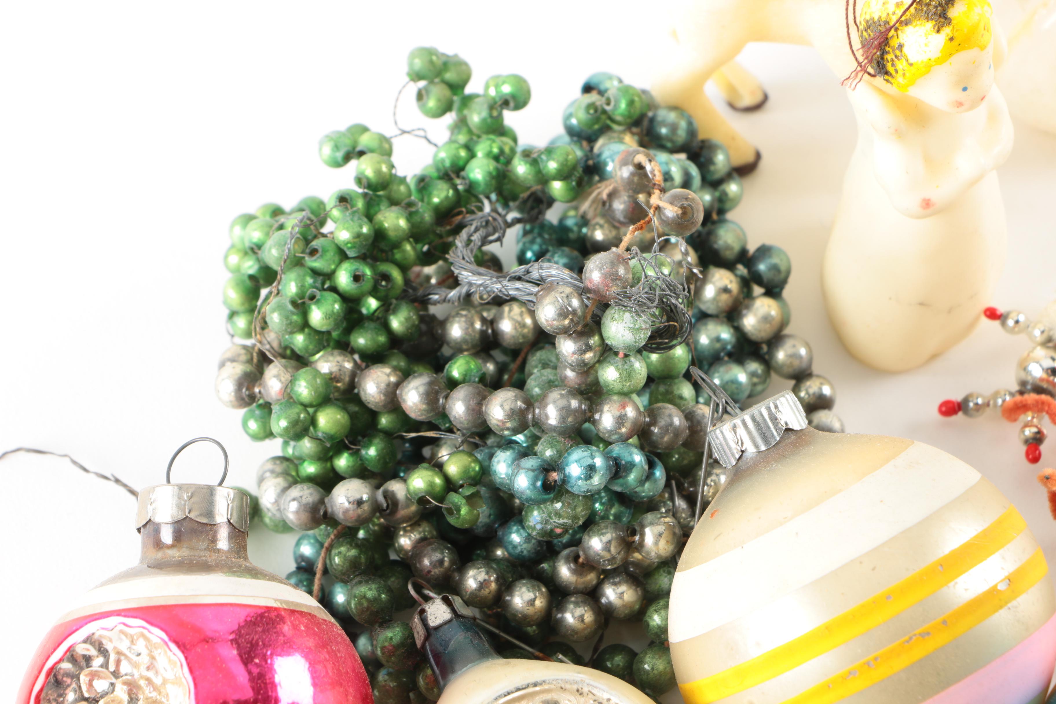 Vintage Mid Century Glass Christmas Ornaments and Decor