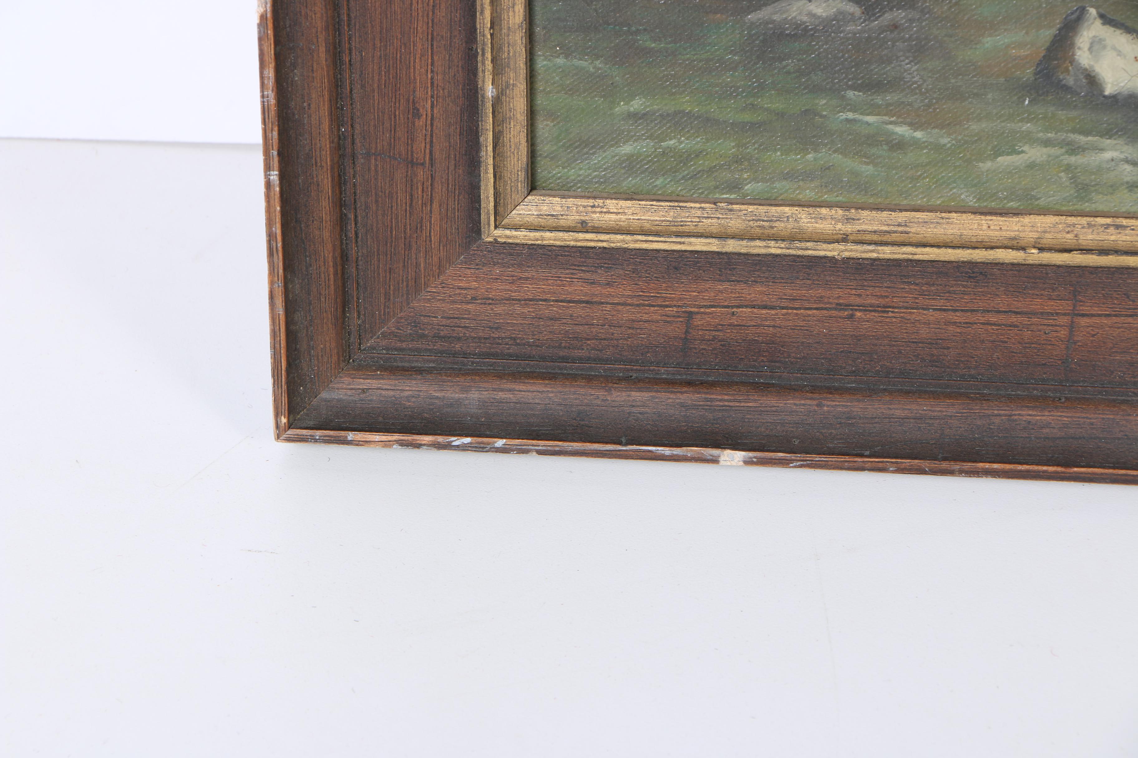 R. Hurzler Eastern European Oil Painting on Canvas of Alpine Landscape