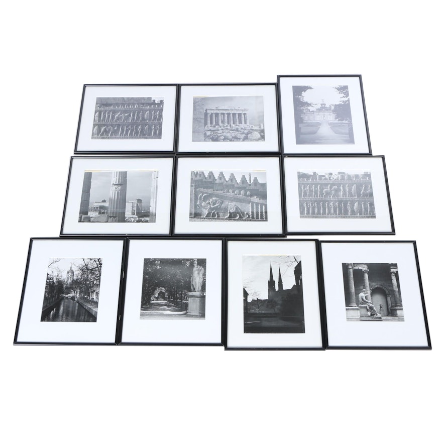 Black and White Photographs on Paper Featuring Ancient Ruins