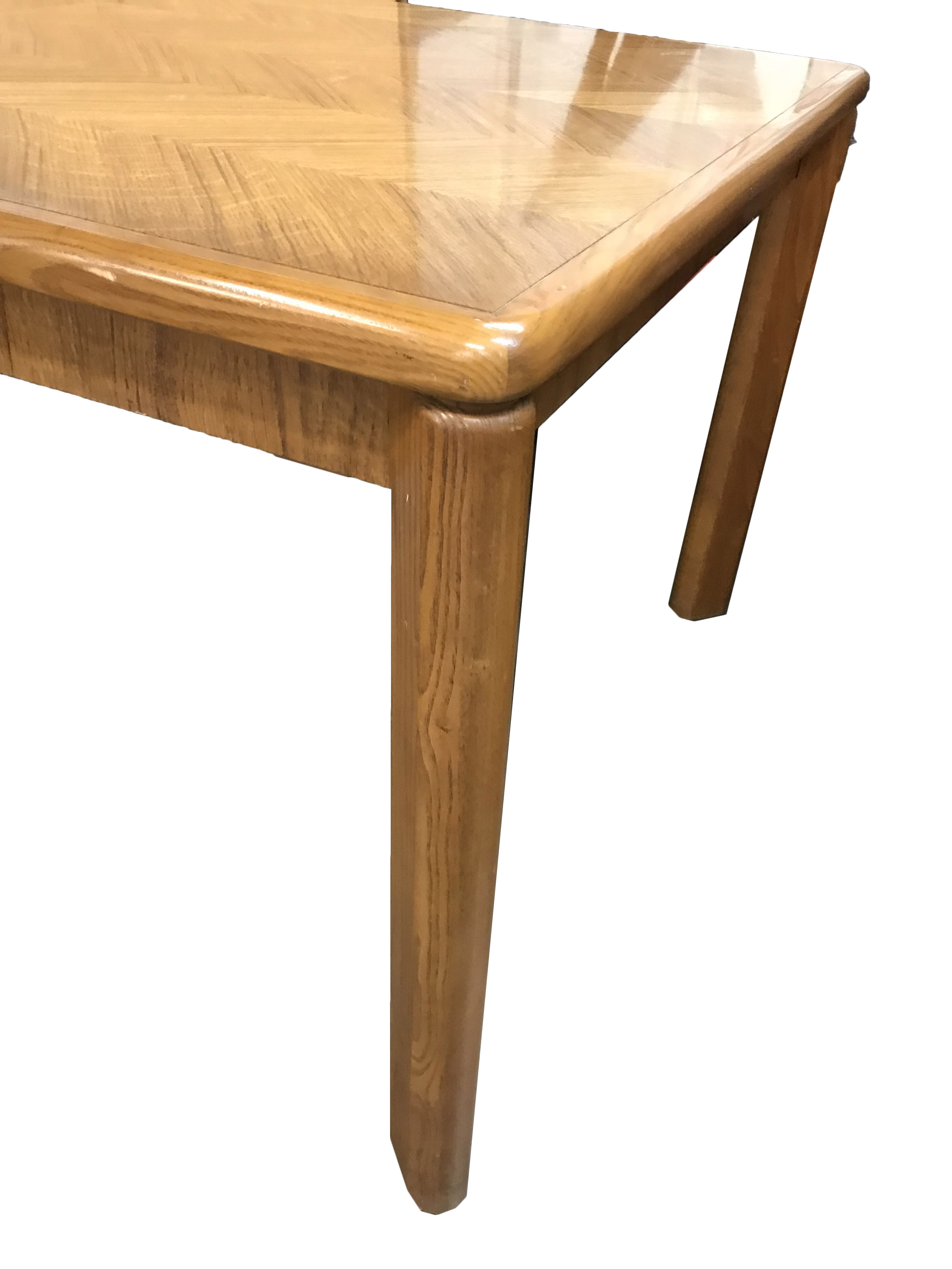 Modern Oak Veneered Table by Drexel