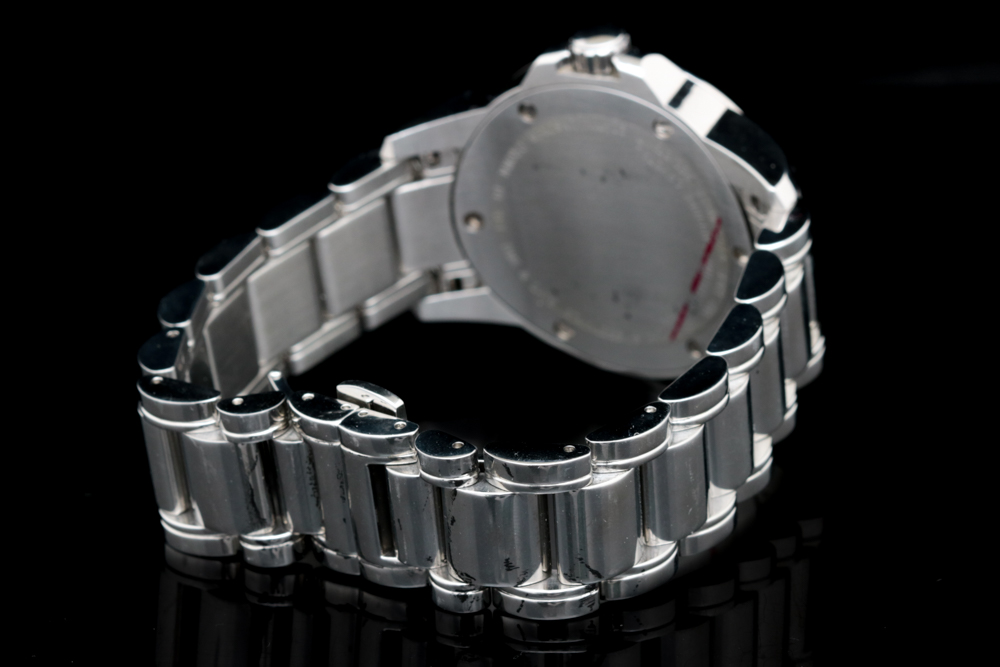 Burque Stainless Steel Watch with a Carbon Fiber Dial