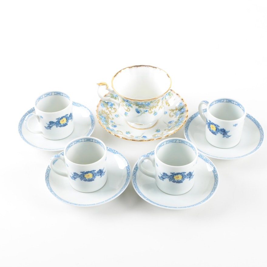 Vista Alegre and Royal Albert Porcelain Tea Cups and Saucers
