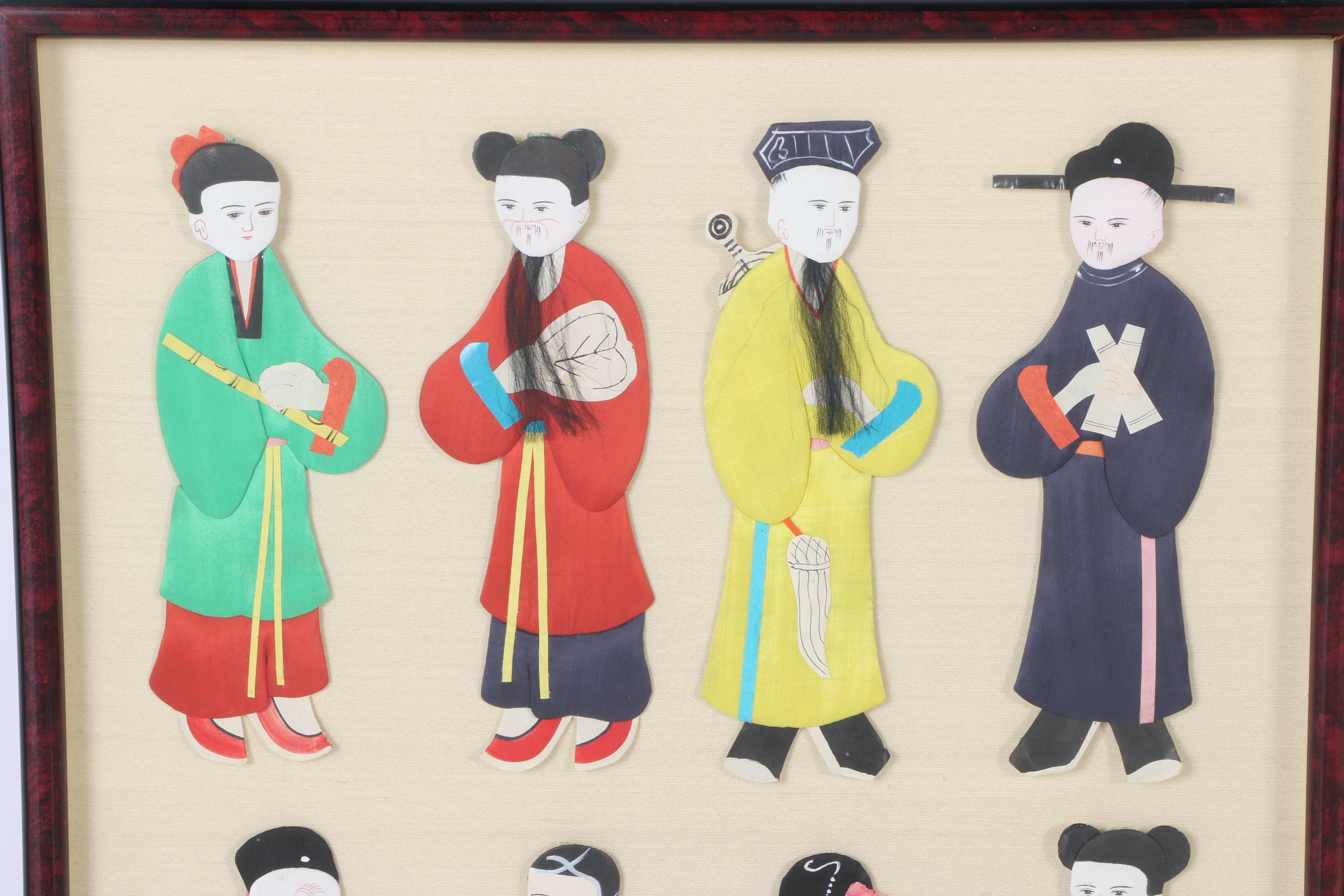 Mixed Media Collage of East Asian Inspired Figures