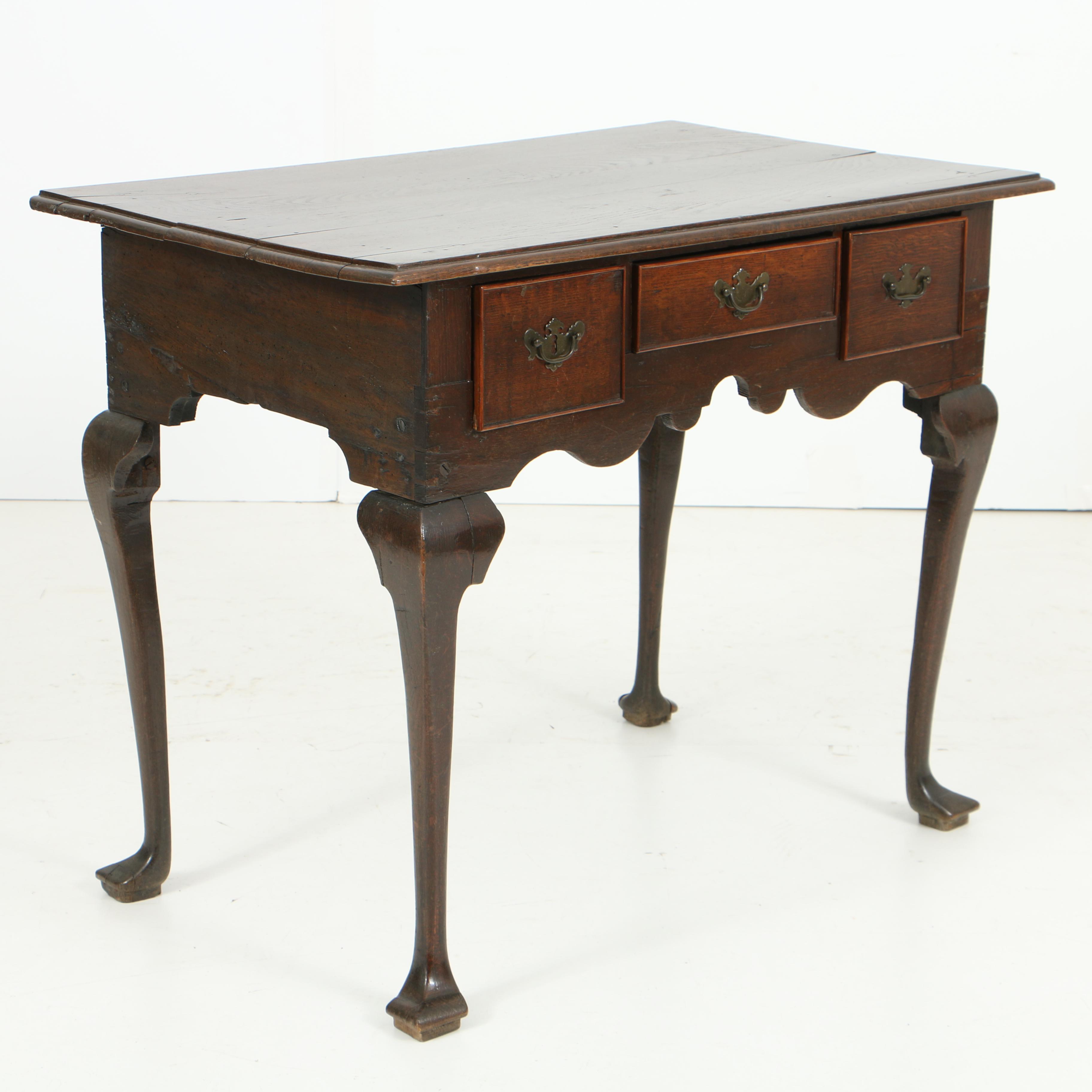 Antique George III Oak Dressing Table, Circa 1800