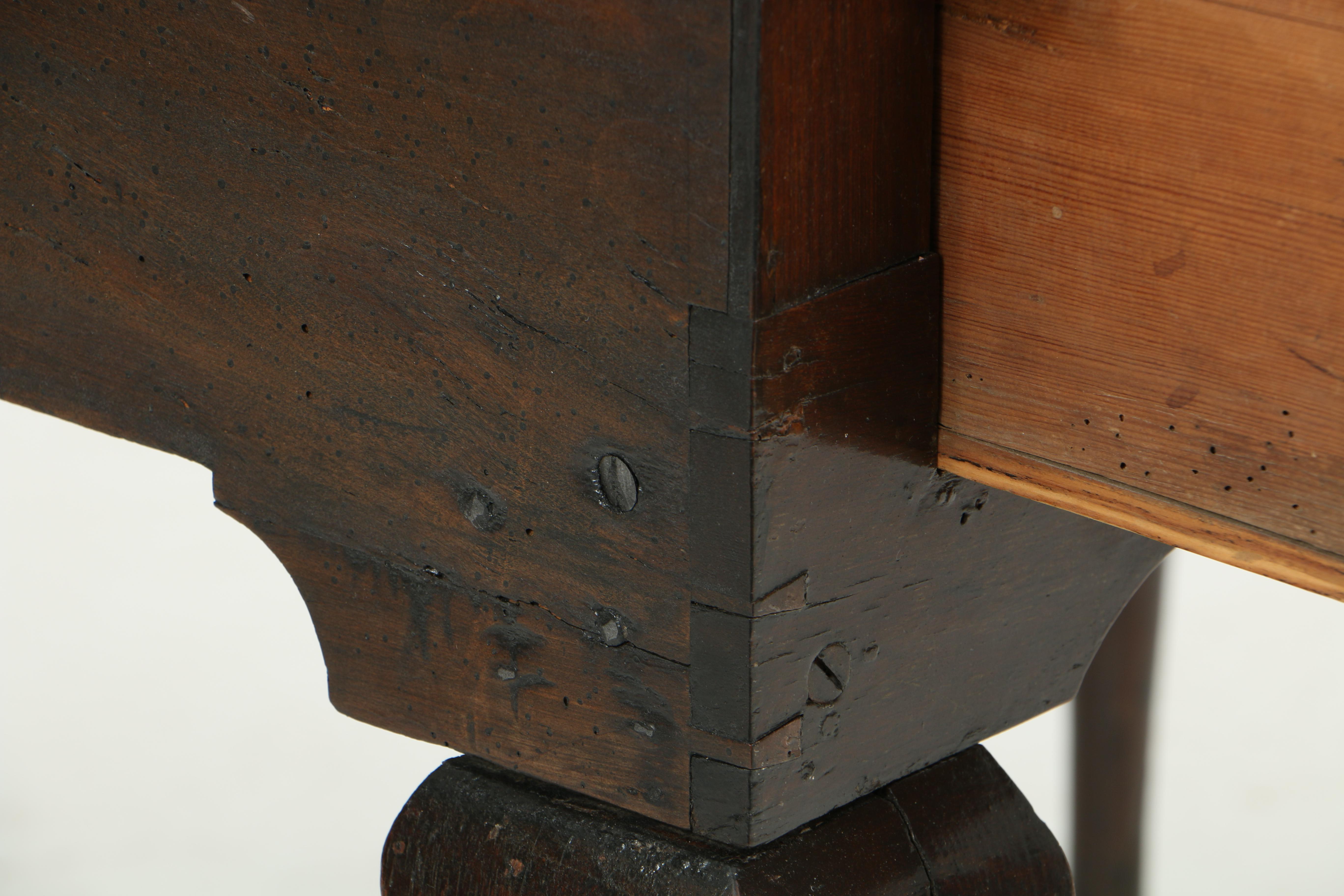 Antique George III Oak Dressing Table, Circa 1800