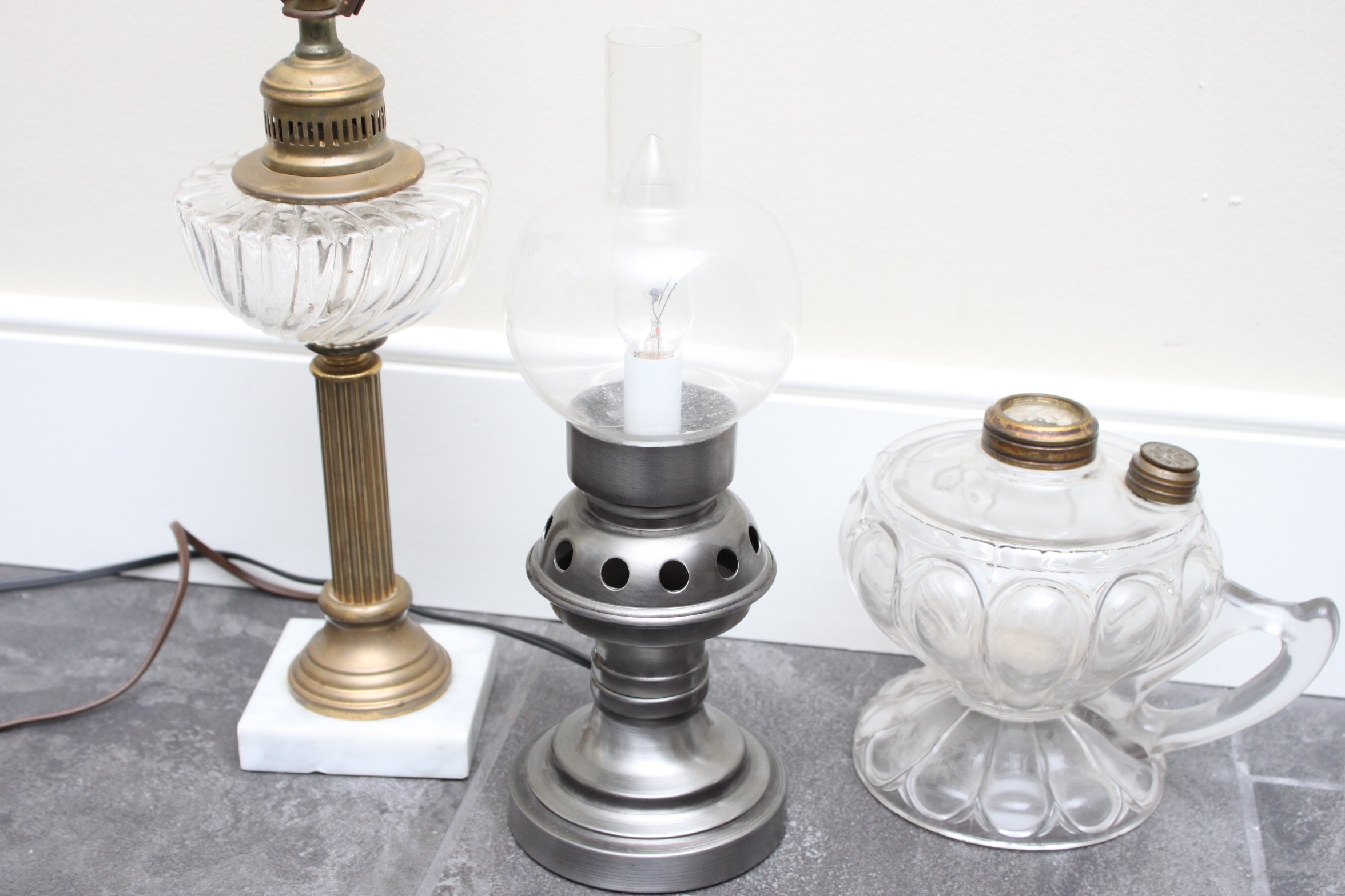 Vintage Lamps and an Oil Lamp