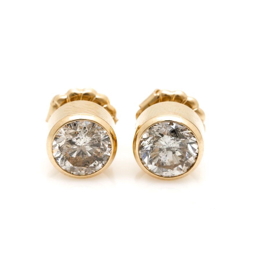 14K Yellow Gold 1.92 CTW Diamond Earrings