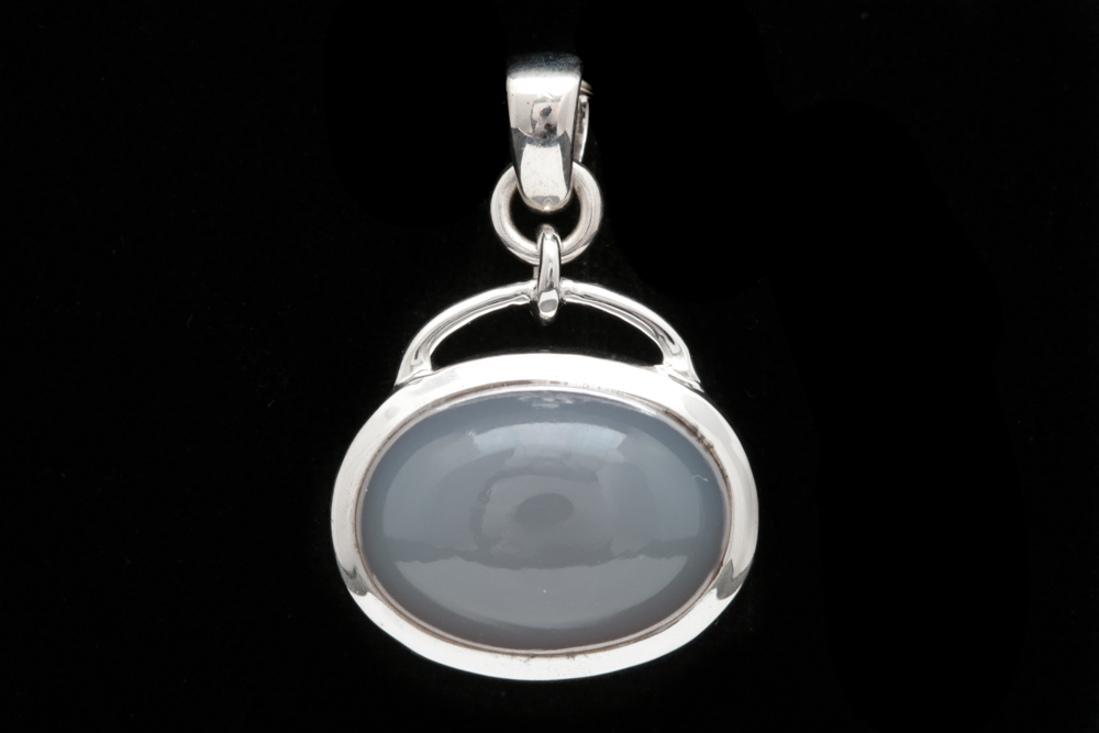 Sterling Silver and Gray Agate Pendant