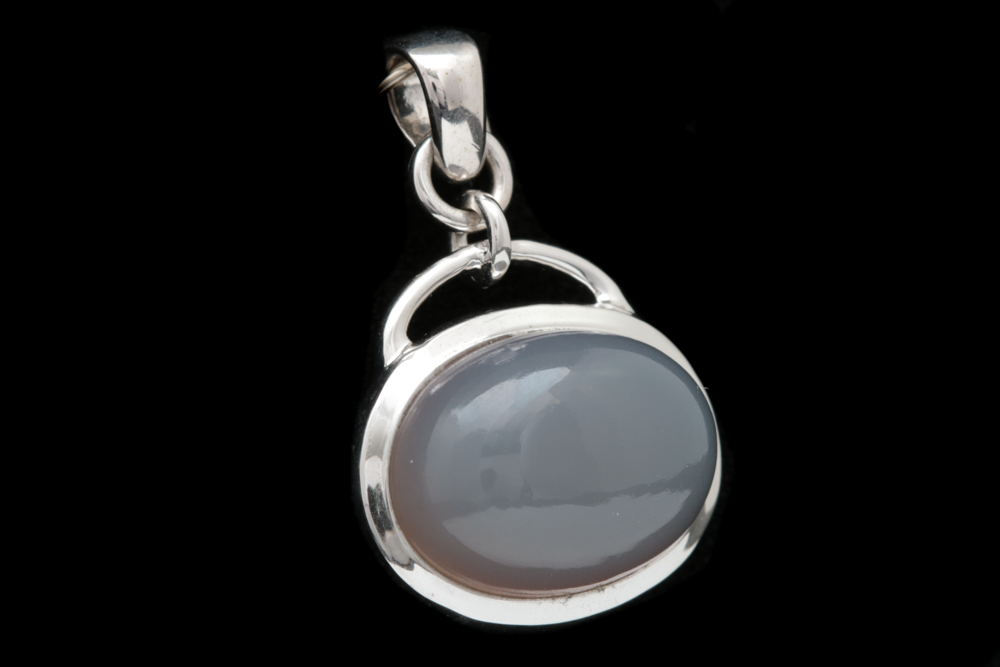 Sterling Silver and Gray Agate Pendant