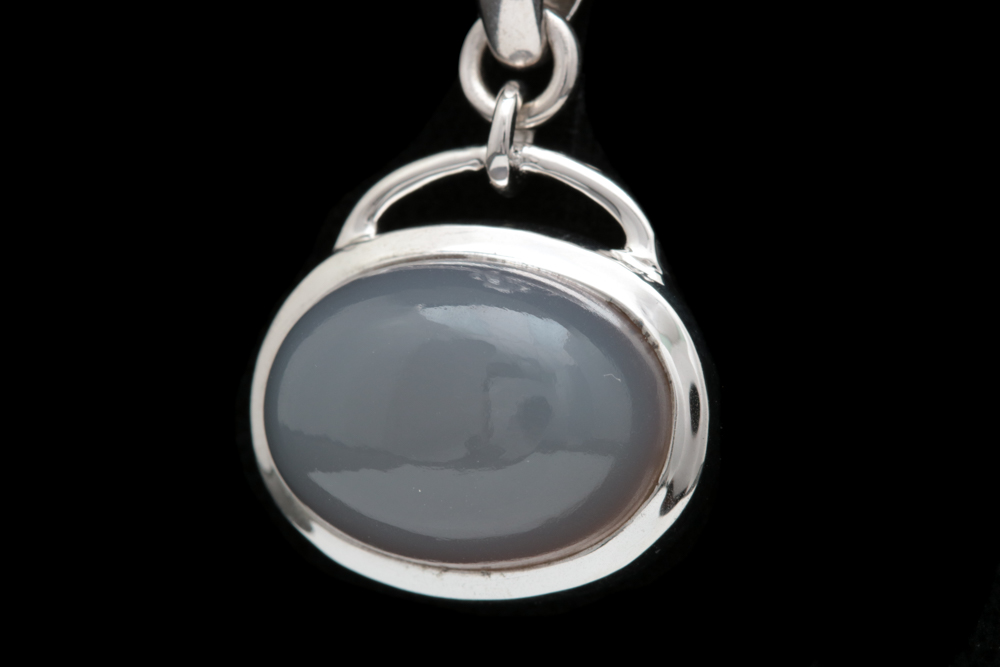 Sterling Silver and Gray Agate Pendant