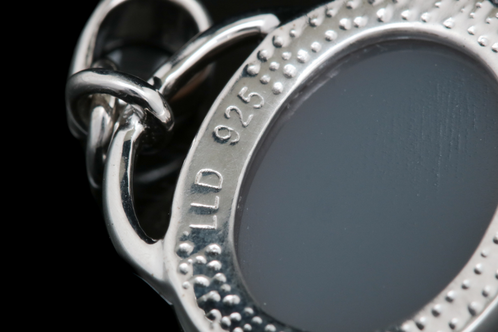 Sterling Silver and Gray Agate Pendant