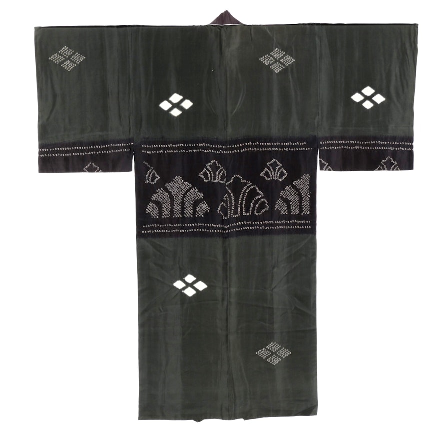 Men's Circa 1940s Vintage Hand Sewn Silk Kimono