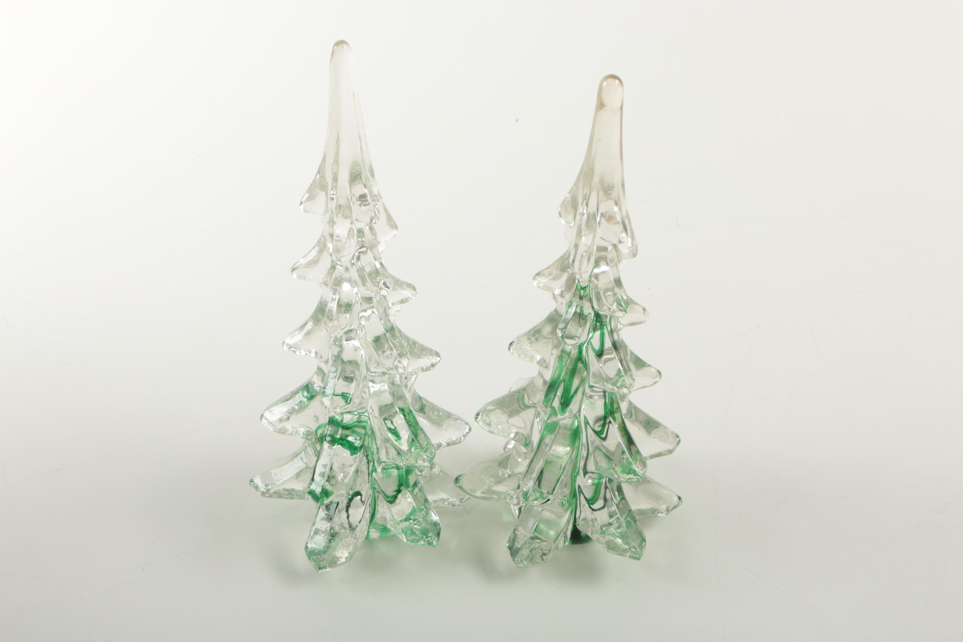 Enesco Art Glass Christmas Trees