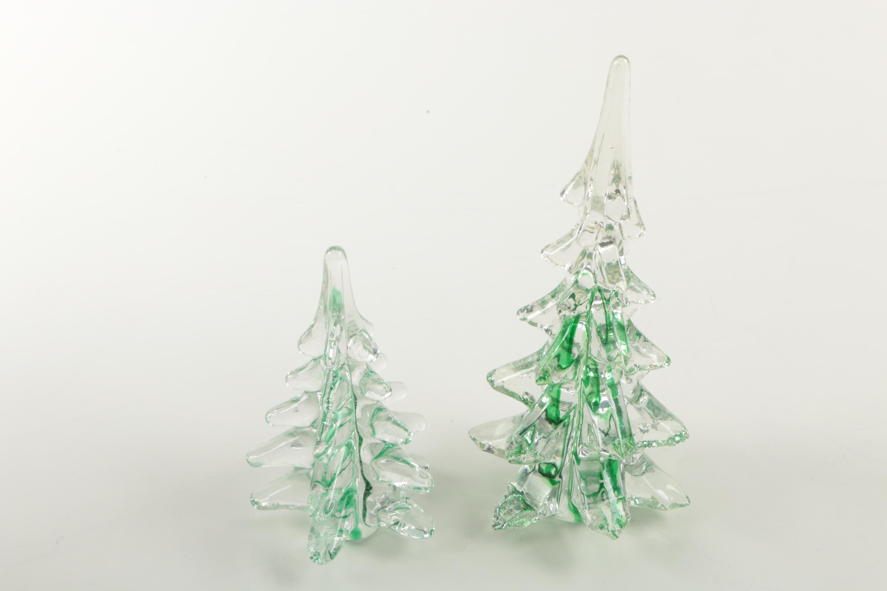 Enesco Art Glass Christmas Trees