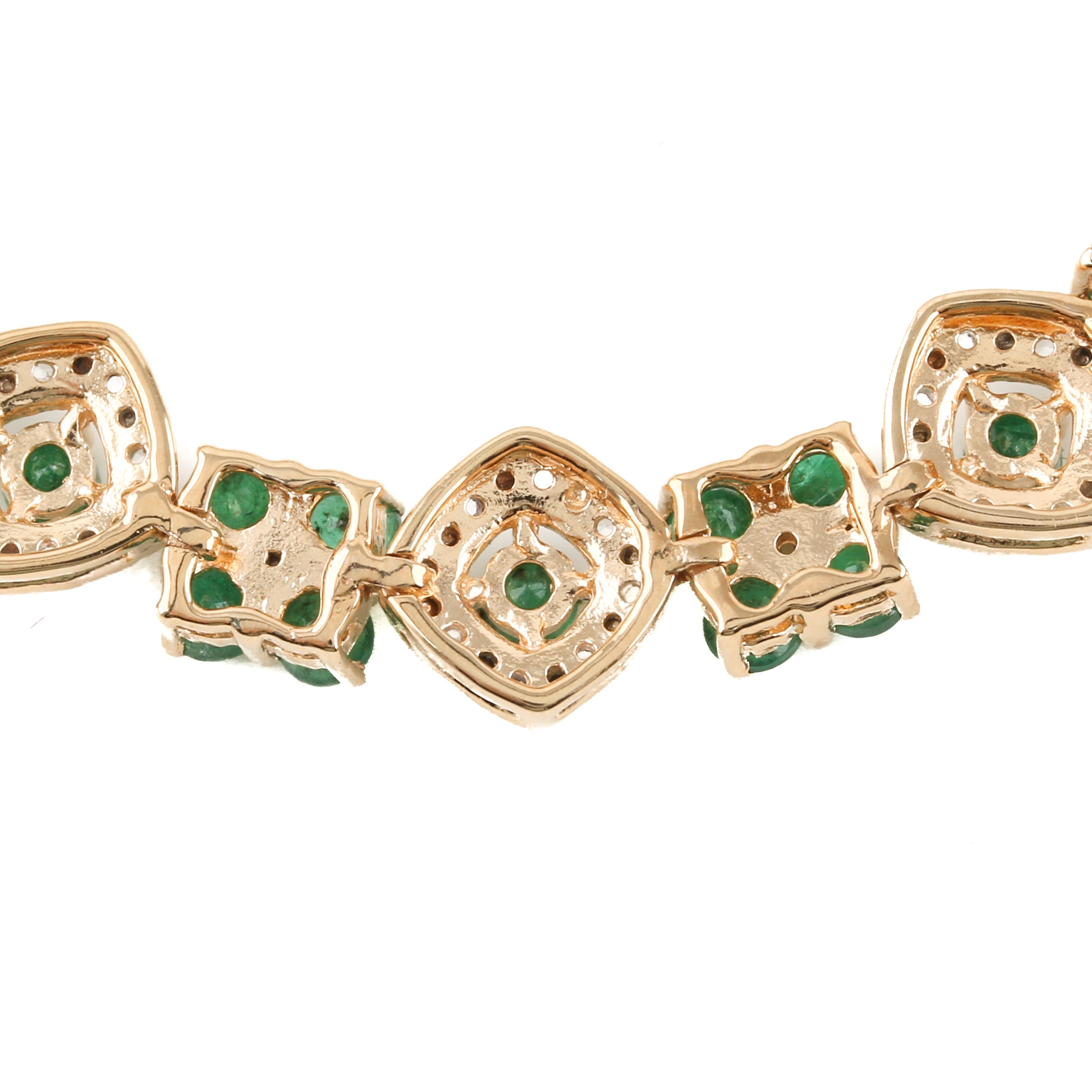 Orianne Gold Wash on Sterling Silver Emerald and White Topaz Bracelet and Ring