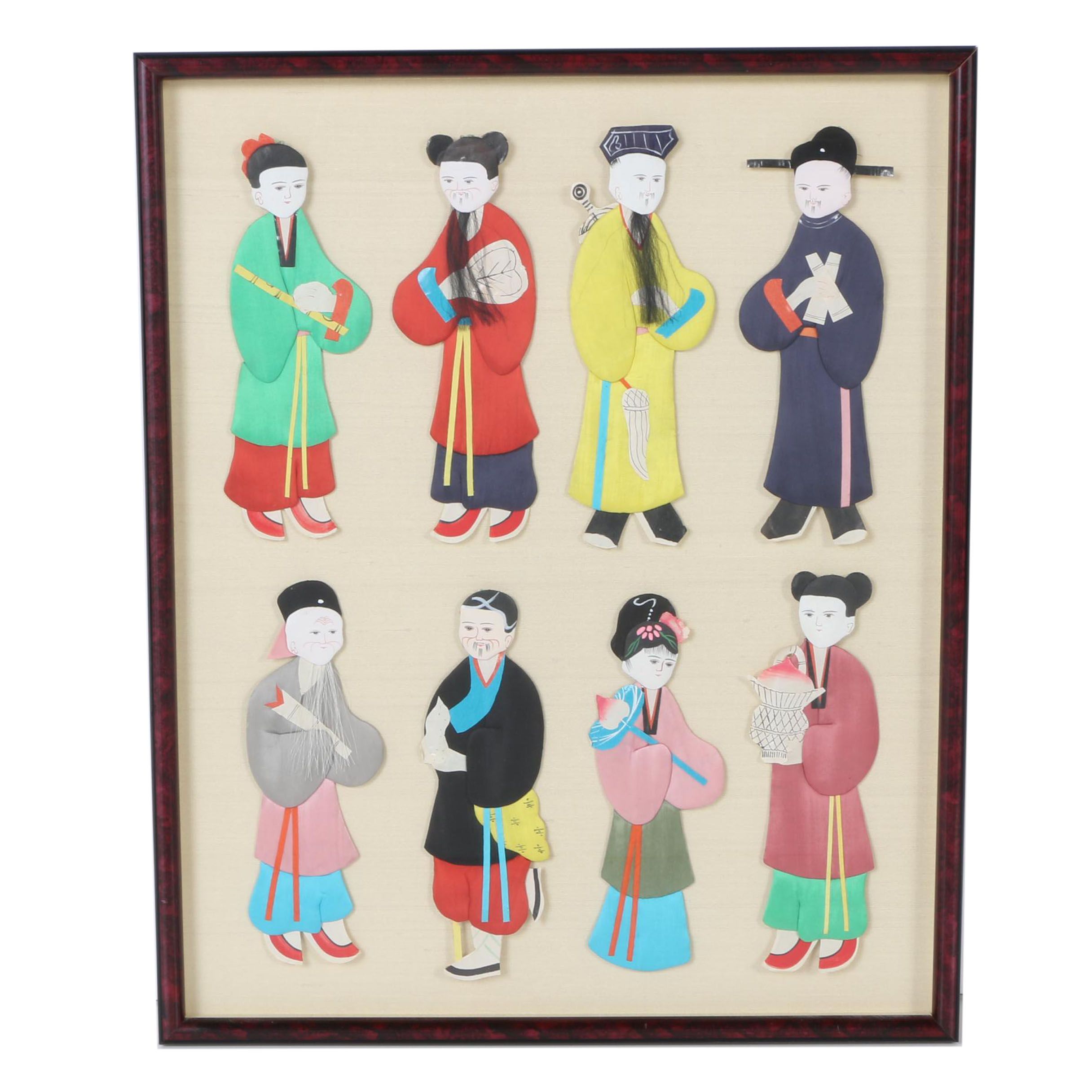 Mixed Media Collage of East Asian Inspired Figures