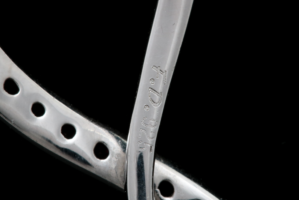 Sterling Silver, Synthetic Spinel and Diamond Pendant with Chain