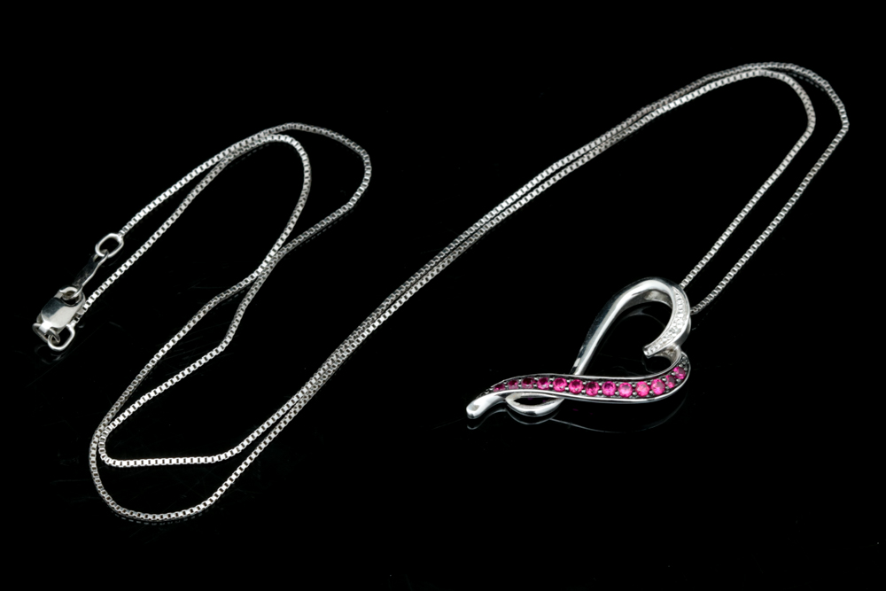 Sterling Silver, Synthetic Spinel and Diamond Pendant with Chain
