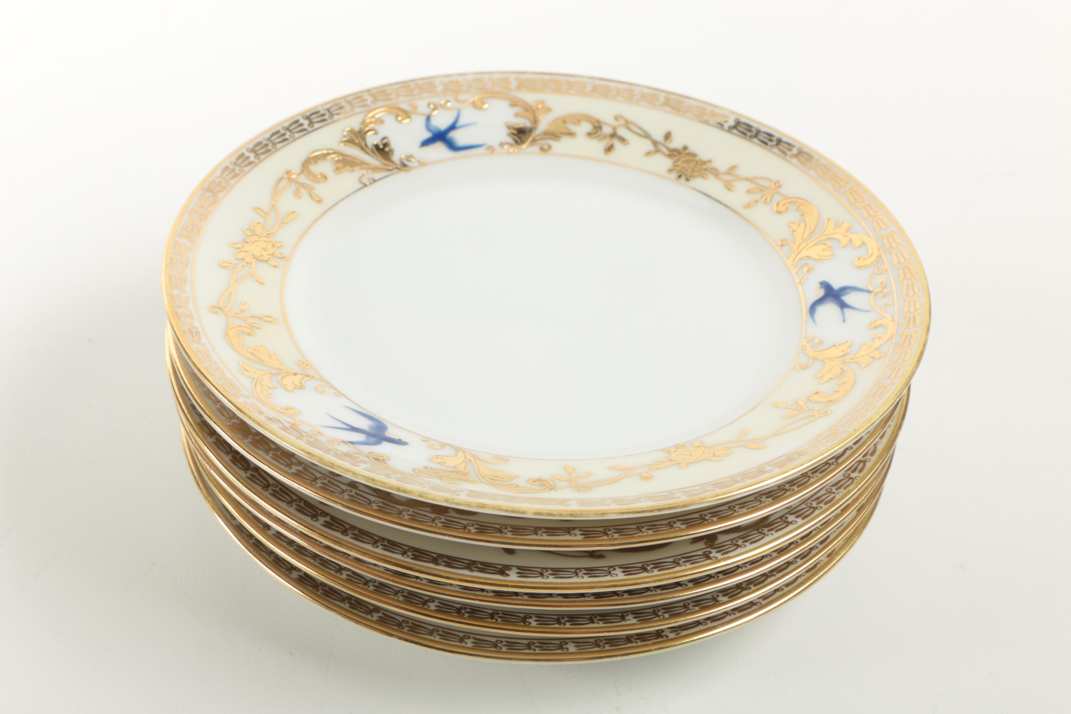 Vintage Noritake Porcelain Tableware with Blue Birds