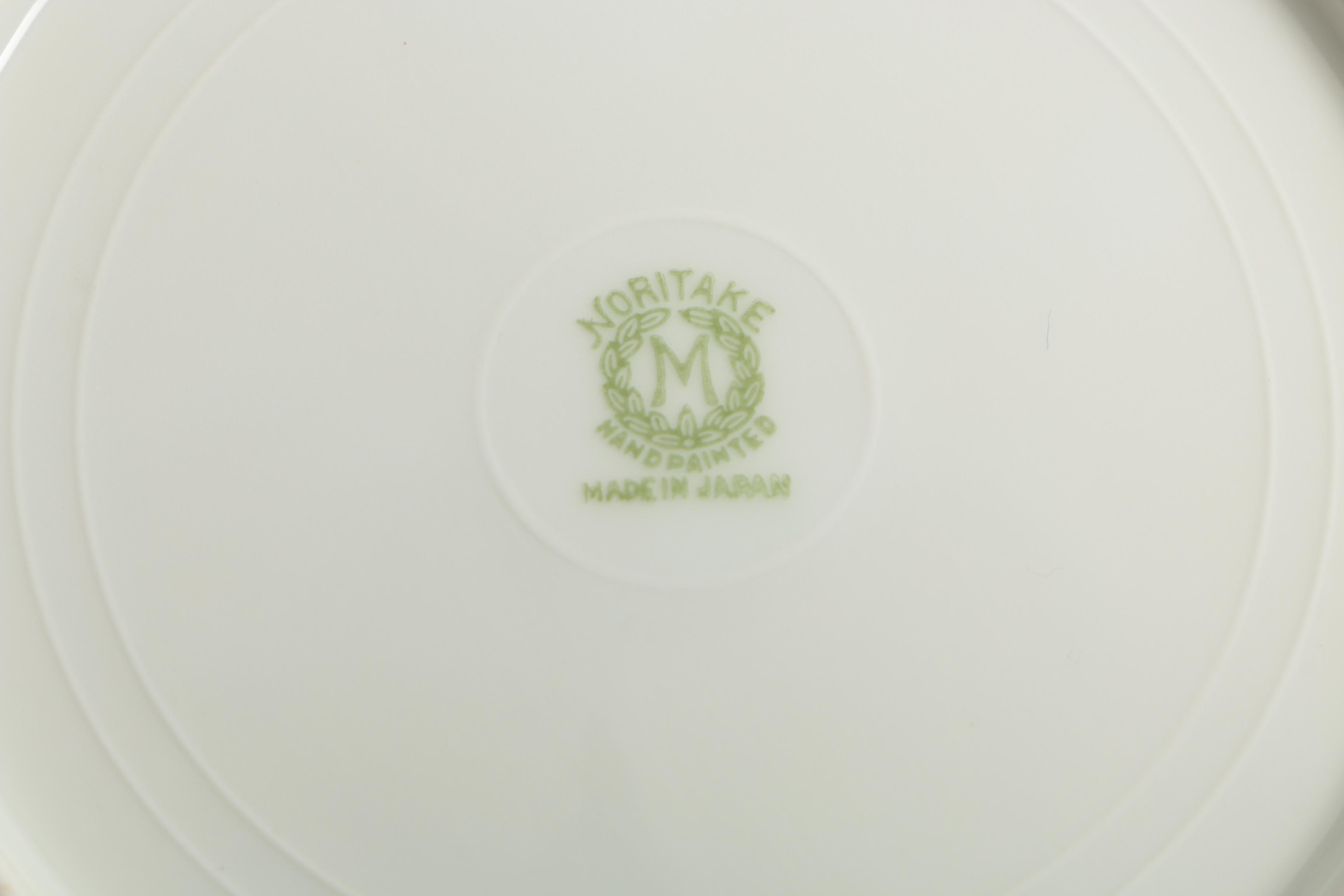 Vintage Noritake Porcelain Tableware with Blue Birds