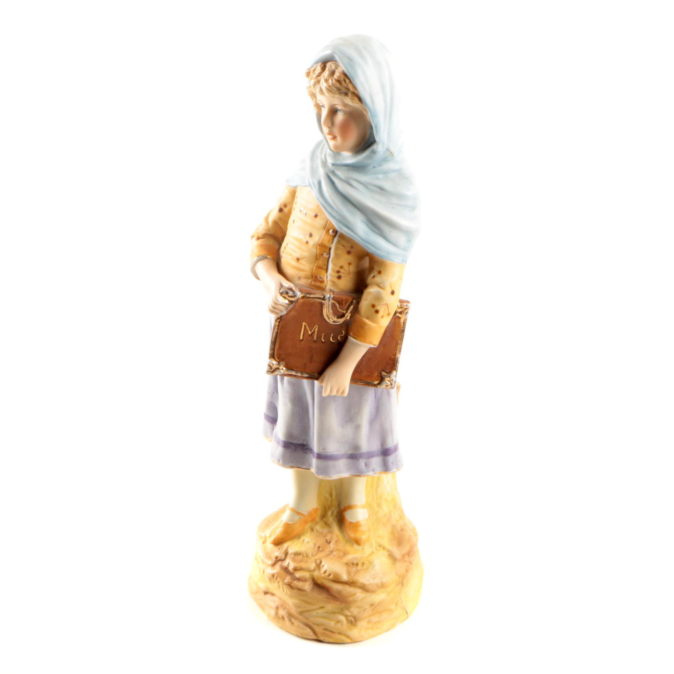 Vintage Bisque Figurine of a Young Woman