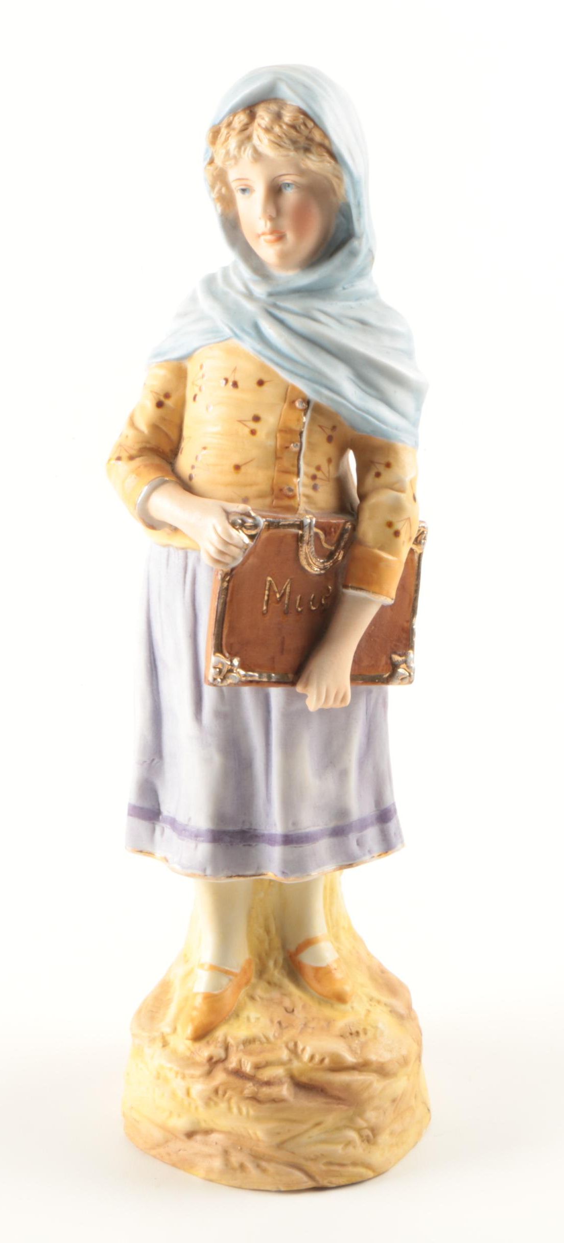 Vintage Bisque Figurine of a Young Woman