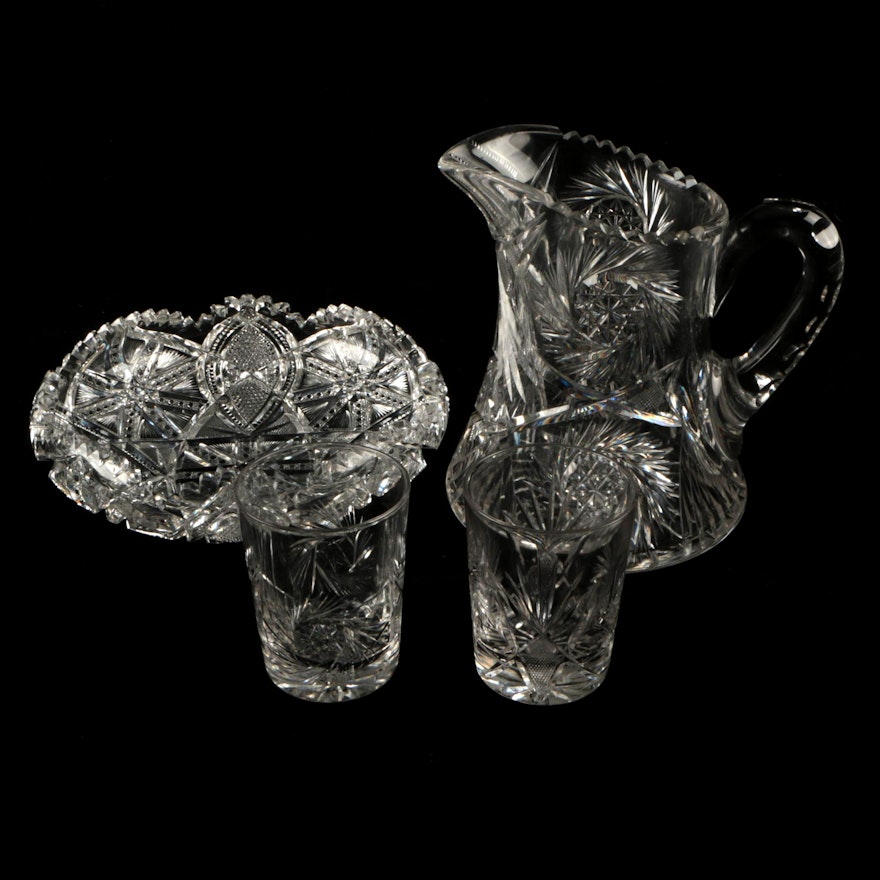 American Brilliant Period Cut Glass Tableware