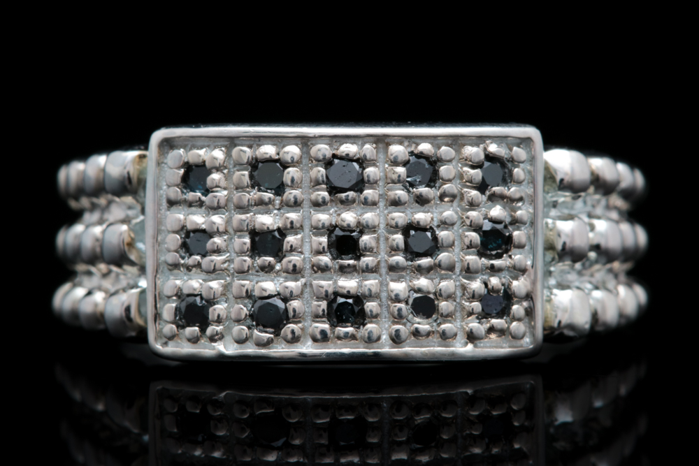 Sterling Silver and Black Diamond Ring
