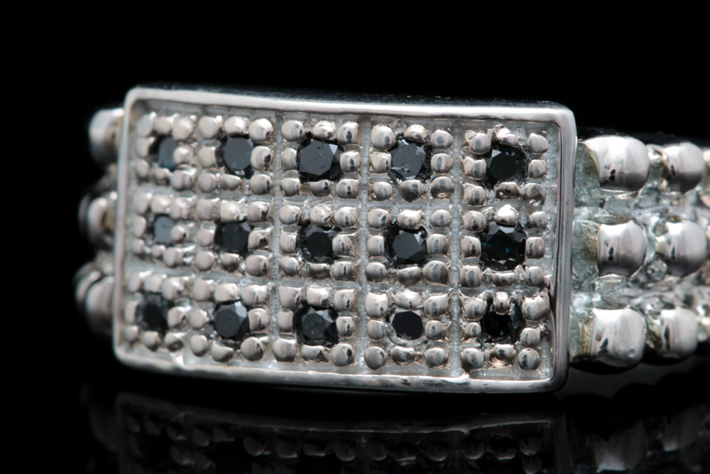 Sterling Silver and Black Diamond Ring