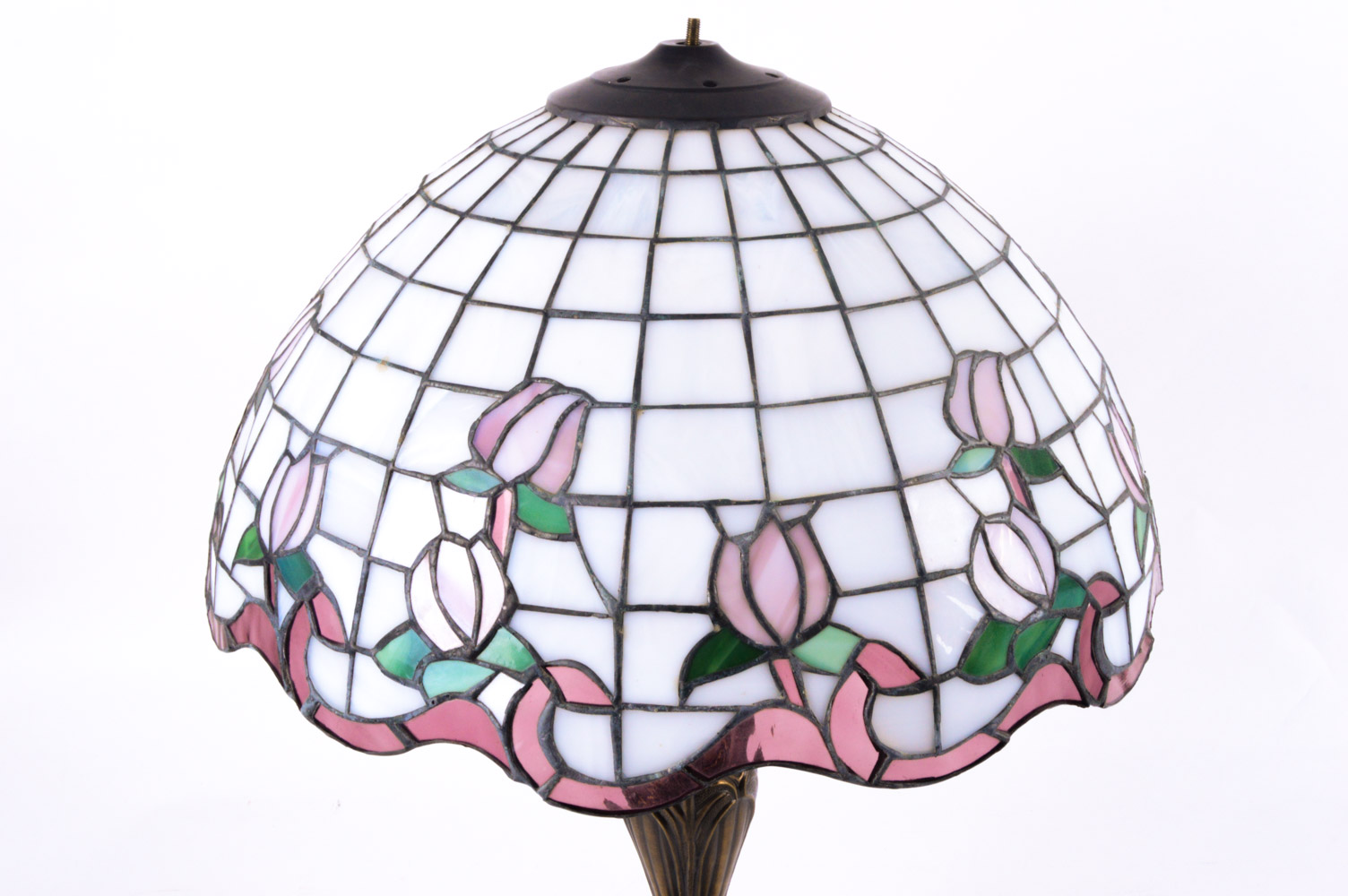 Tiffany Style Stained Glass Rosebud Table Lamps