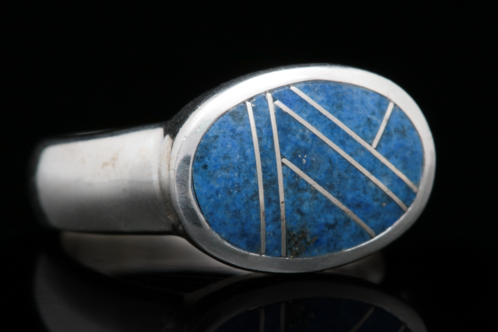 Sterling Silver and Lapis Lazuli Inlay Ring