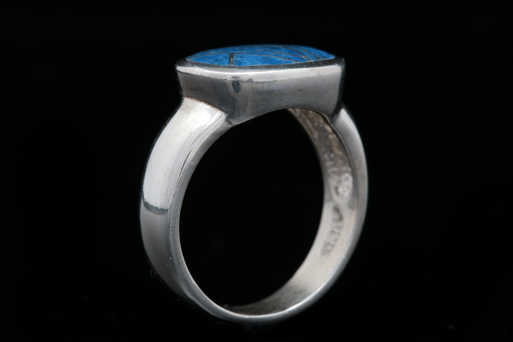 Sterling Silver and Lapis Lazuli Inlay Ring