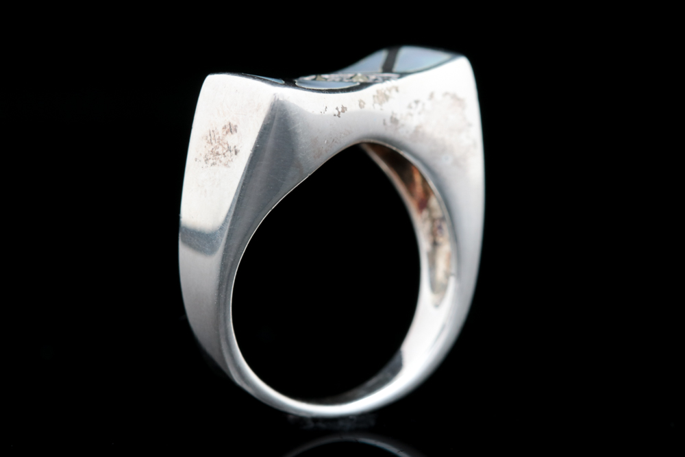 Sterling Silver, Mother of Pearl and Marcasite Ring