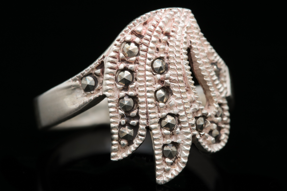 Sterling Silver and Marcasite Ring