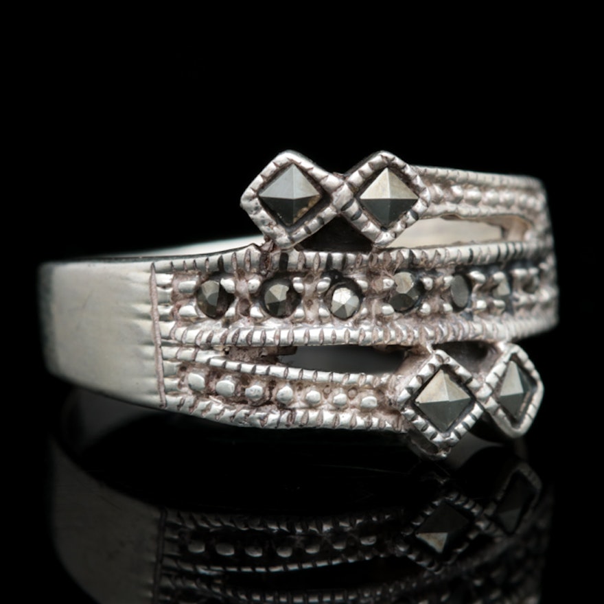 Sterling Silver and Marcasite Ring