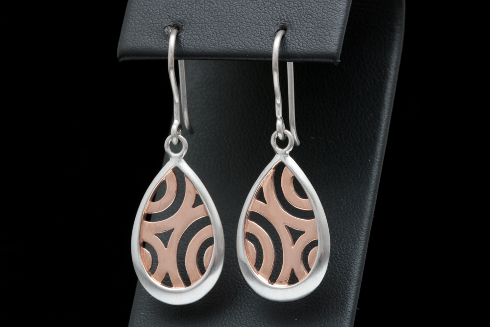 Bastian Sterling Silver with Rose Gold Wash Earrings