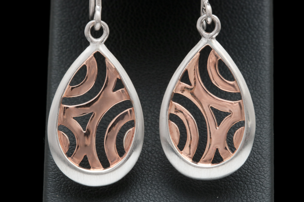 Bastian Sterling Silver with Rose Gold Wash Earrings