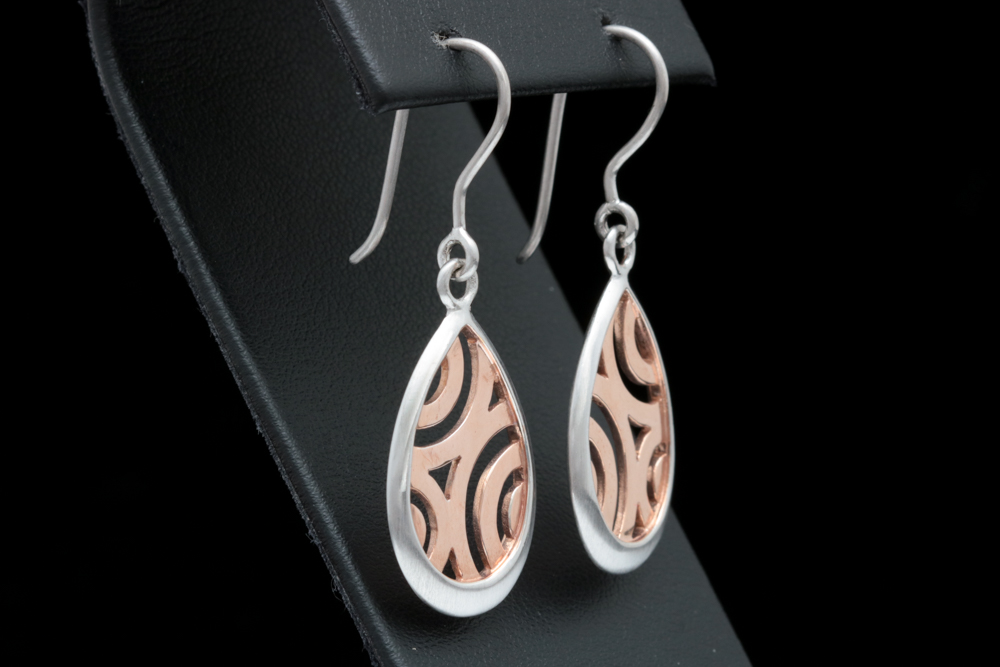 Bastian Sterling Silver with Rose Gold Wash Earrings
