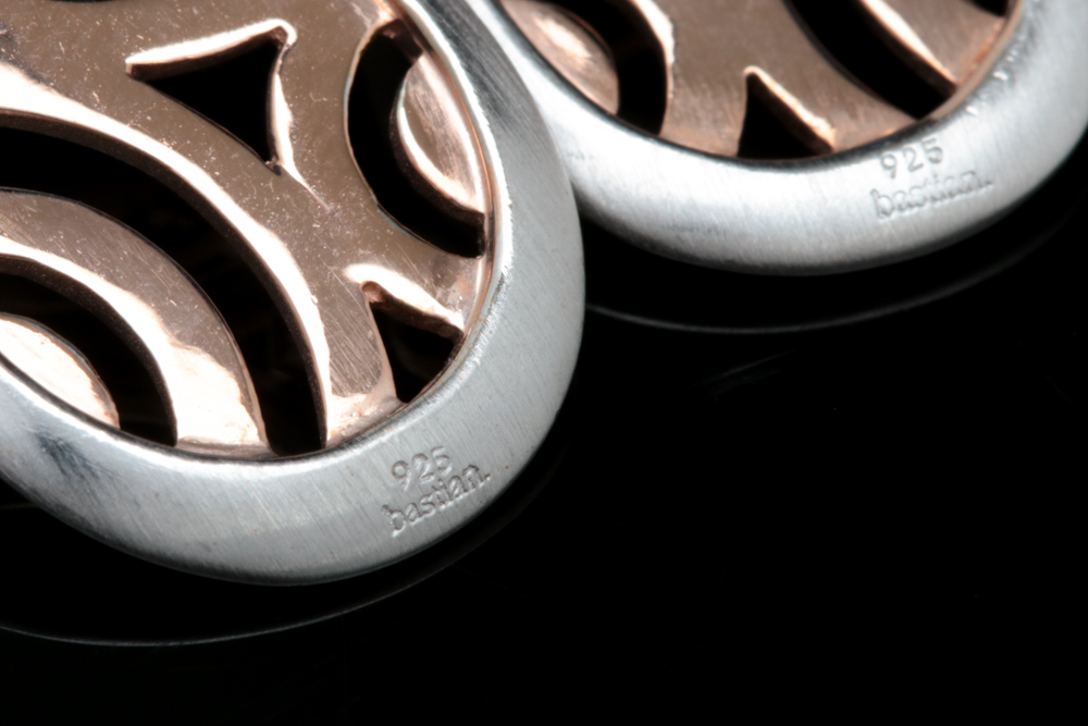 Bastian Sterling Silver with Rose Gold Wash Earrings