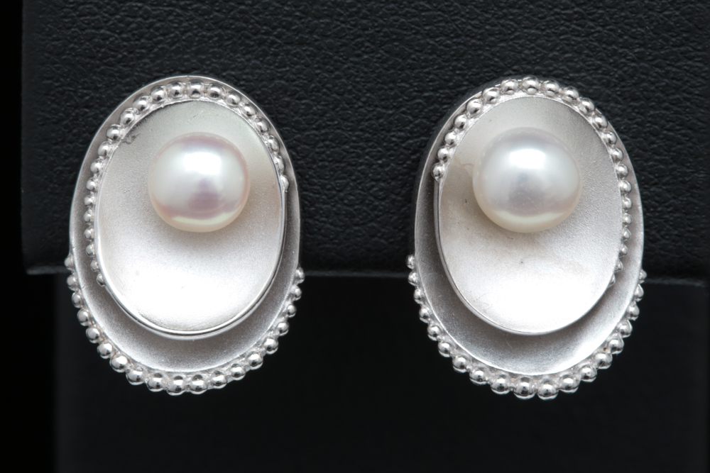 Bastian Sterling Silver and Pearl Earrings
