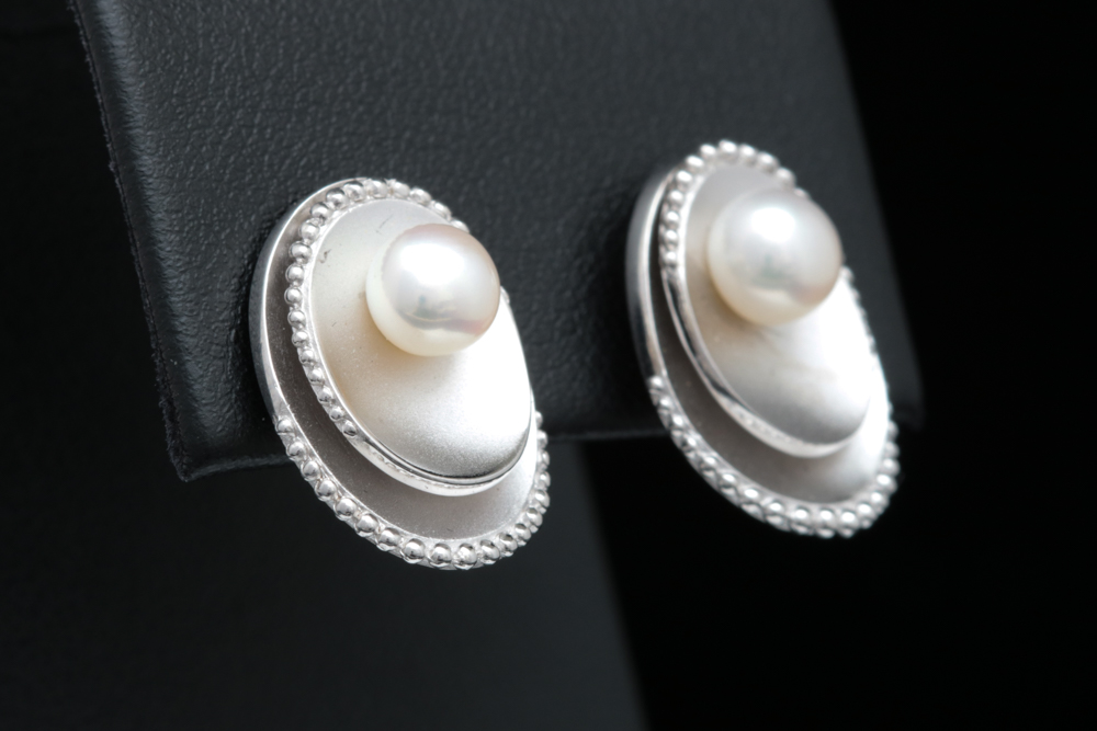 Bastian Sterling Silver and Pearl Earrings