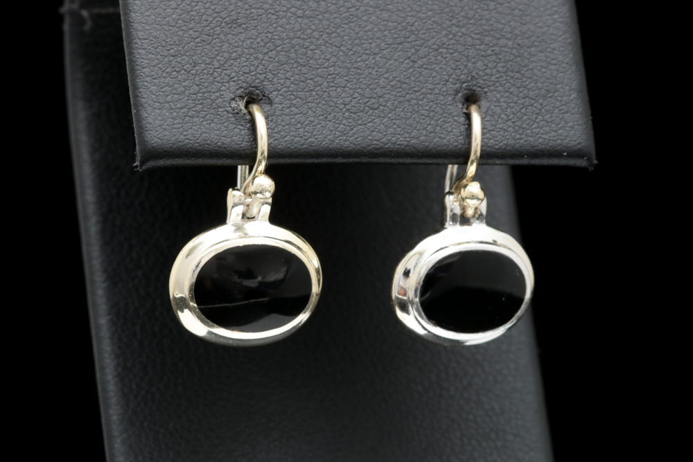 Sterling Silver and Onyx Earrings