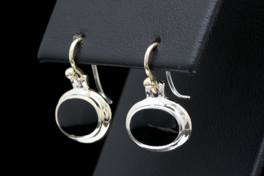 Sterling Silver and Onyx Earrings